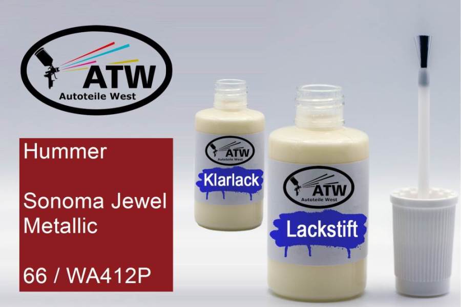 Hummer, Sonoma Jewel Metallic, 66 / WA412P: 20ml Lackstift + 20ml Klarlack - Set, von ATW Autoteile West.